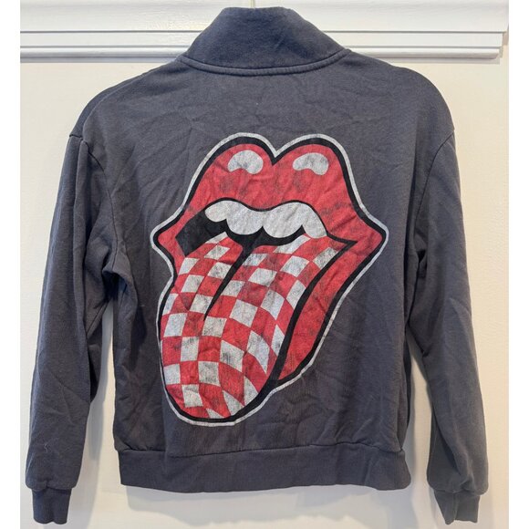 Rolling Stones Half Zip Sweatshirt XS – Checkered Tongue Graphic Pullover - Picture 1 of 5